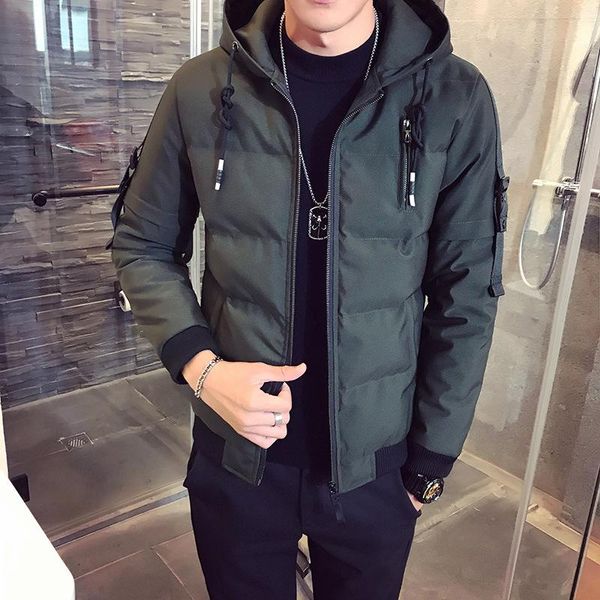 

men's jackets winter coat short bi-cotton jacket, Black;brown