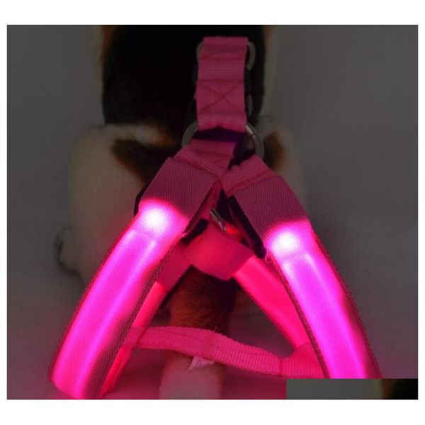 

led flashing dog harness pet harness dog collar and leash puppy pet dog lead 4 sizes 7 colors to choose 1ozh2