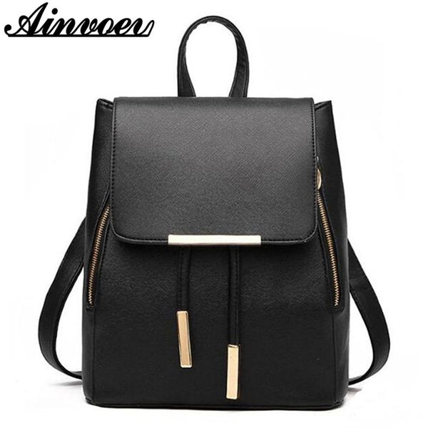 

ainvoev bookbag women fashion girls leather backpack candy color teenage school bag mochila satchel y201224