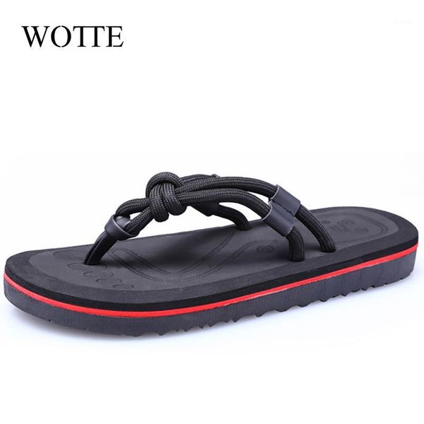 

wotte summer beach slippers men flip flops beach sandals zapatos hombre casual shoes drop shipping non-slip shoes1, Black