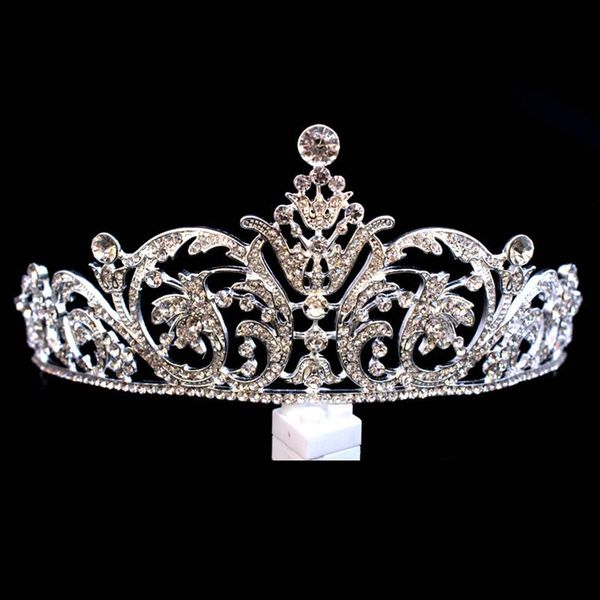 

wedding tiara rhinestone headband bridal crown hair accessories jewelry for head women ornaments hairwear tiara queen, Golden;silver