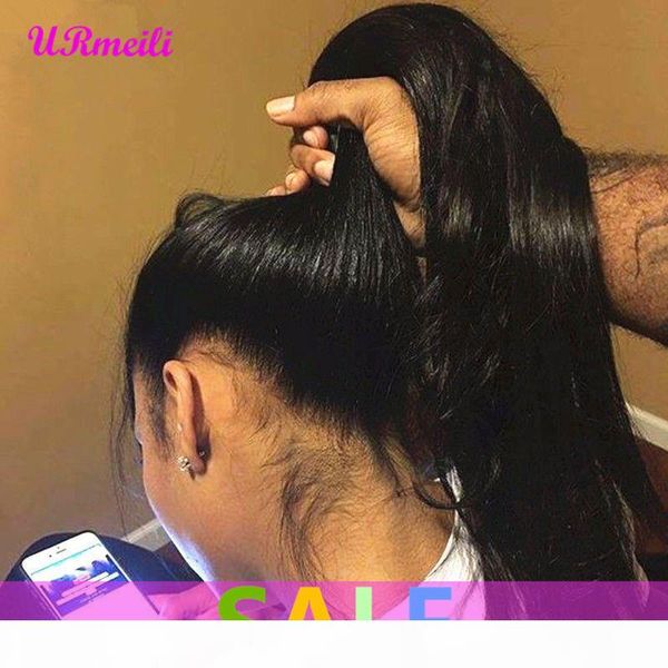 

360 fulll кружева фронтальная парик remy бразильский длинные прямые богородица человеческих волос парики для чернокожих женщин pre щипковых, Black;brown