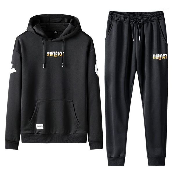 

new tracksuit men set hoodies men sweatshirt sweat spring autumn fleece 2pcs stand collar patchwork fashion sweatsuits1, Gray