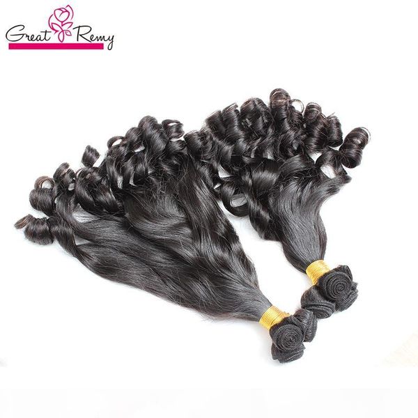 

greatremy 3pcs lot 8a 100% brazilian hair wefts aunty funmi hair extensions spiral curl natural color bouncy curls hair weaves baby curly, Black