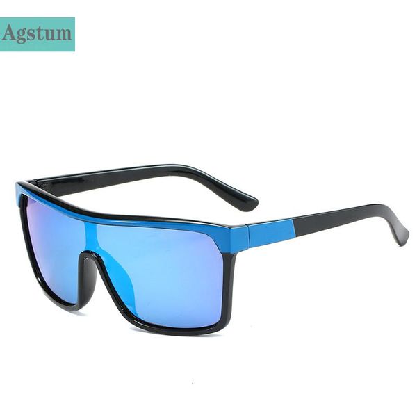 

sunglasses agstum flat men women brand designer oversized square fashion one piece lens sun glasses for shades male, White;black