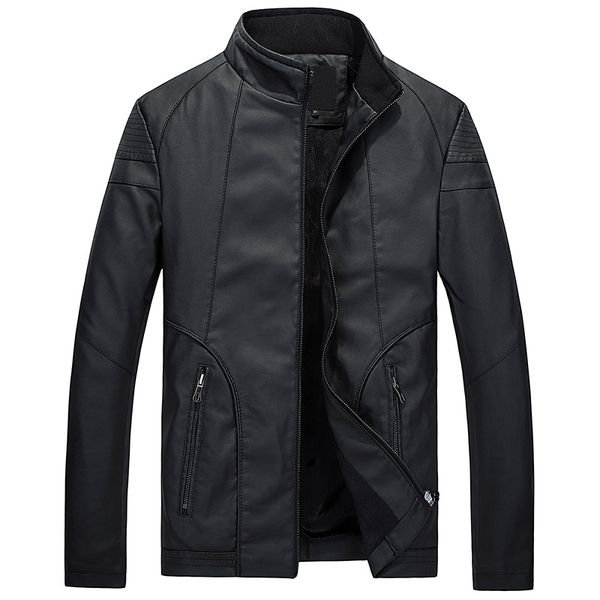 

men jacket 2021 from new the previous arrival of pu leather spring jackets autumn male clothing zj32, Black