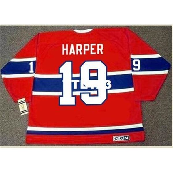 

740 #19 terry harper montreal canadiens 1969 ccm vintage away hockey jersey or custom any name or number retro jersey, Black