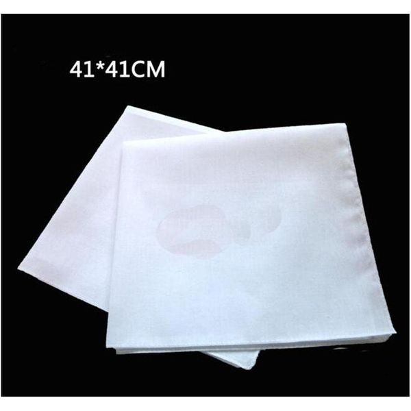

41cm*41cm square handkerchiefs 100% cotton hankerchiefs pure white women men pocket wedding plain diy print draw hankie jbzmg