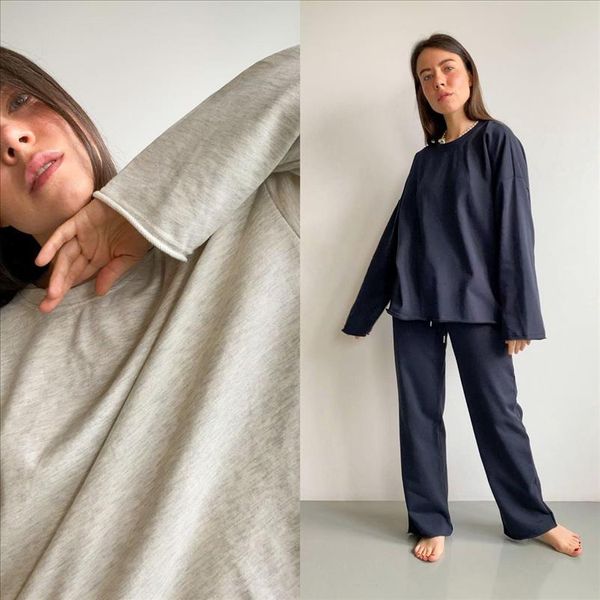 

womens tracksuits 2 piece set summmer autumn oversize sweatshirt wide leg sweat set two piece outfit solid color sets, Gray