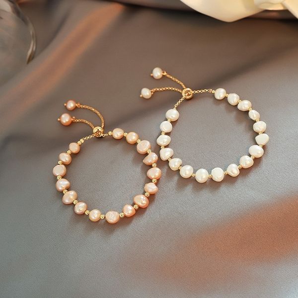 

utf4l braceletsense pearl jewelry string girl sweet ins versatile high bracelet braceletbracelet baroque cool hand hand trend erzuk, Golden;silver