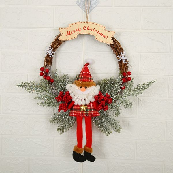 

4sbwr 2019 withered branch garland door claus santa dead branch garland decoration hanging elk wind circle garden rattan wall decoration qtb