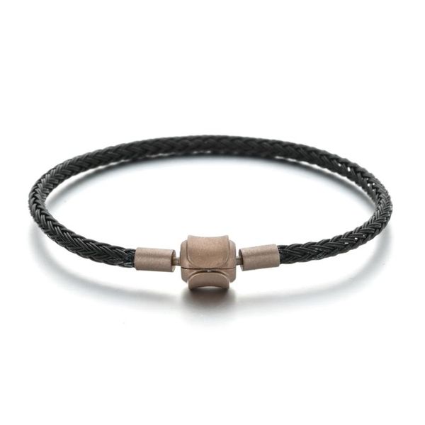 

charm bracelets zmzy vintage wire line black bracelet stainless steel cable net bangles for women men snake fashion jewelry, Golden;silver