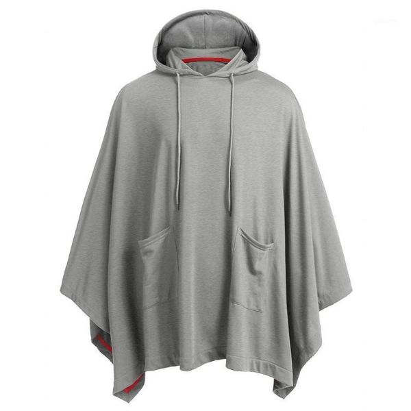 

mixcubic 2020 spring korean style personality cape jackets men casual loose d cloak hooded jackets men size s-xxl1, Black;brown