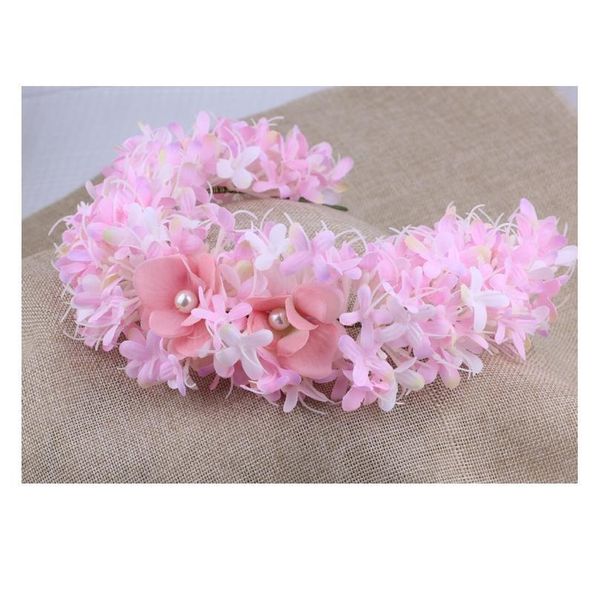 

women wedding flower wreath & earrings set bridal bridesmaid headband party flower crown korean hair accessories qylipt