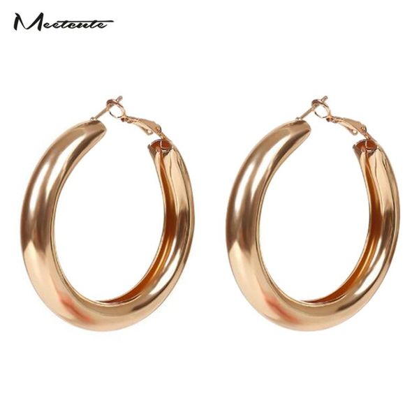 

hoop & huggie meetcute fashion gold silver color earrings for women big circle girls lady jewelry gift, Golden;silver