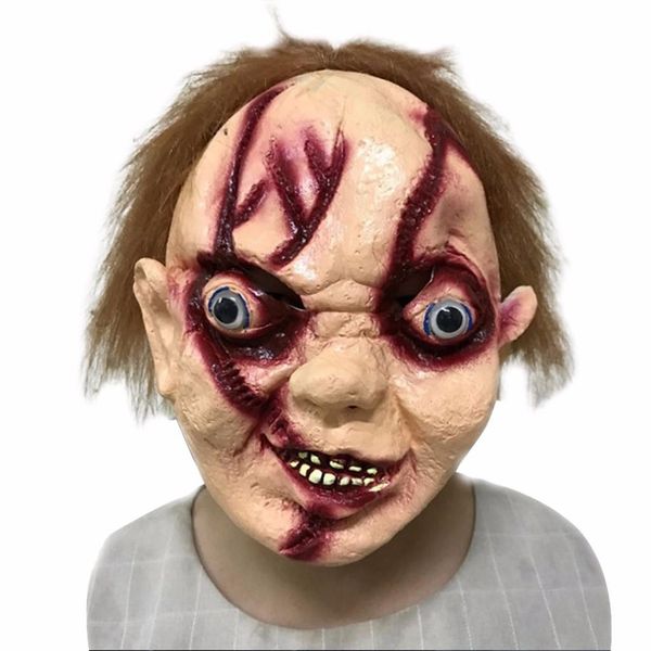 

маскарад забавный лысый большой противогазы latex костюм prop маски halloween horror дух смешной реквизит латекс маска mondkapjes 109 wmtdpp