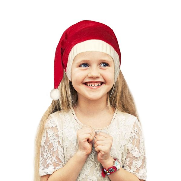 

christmas hat upscale red velvet christmas hat for and children 100% cotton santa claus hat soft comfortable warm hats, White;black