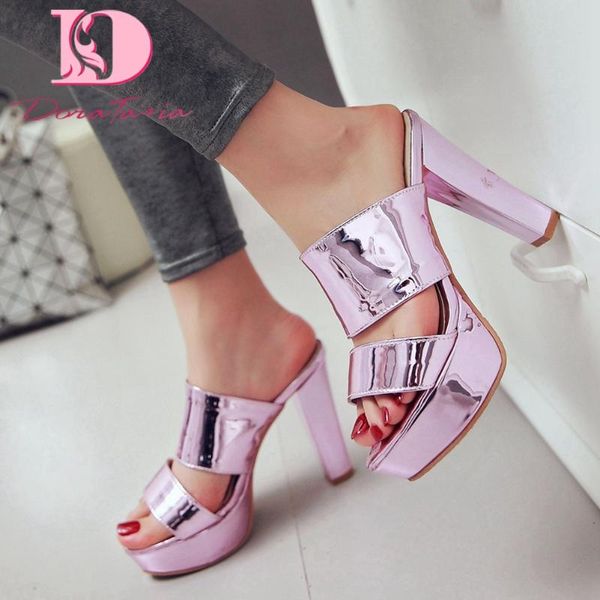 

dress shoes tasia 2021 large size 43 women mules sandals peep toe platform square heels pumps summer casual, Black