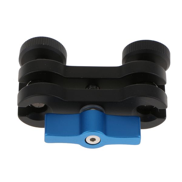 

1/4'' ball head shoe magic arm mount adapter connector for dslr cameras - blue+black