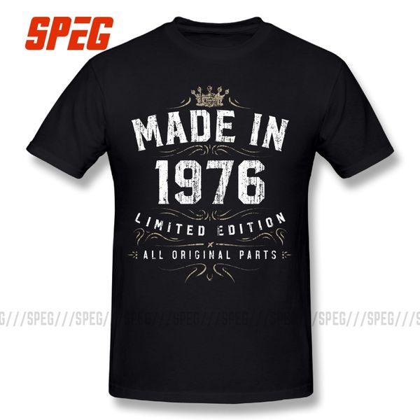 

design made in 1976 all original parts birthday 1976 limited edition male round collar short sleeve hooded sweatshirt hoodie men t shirt