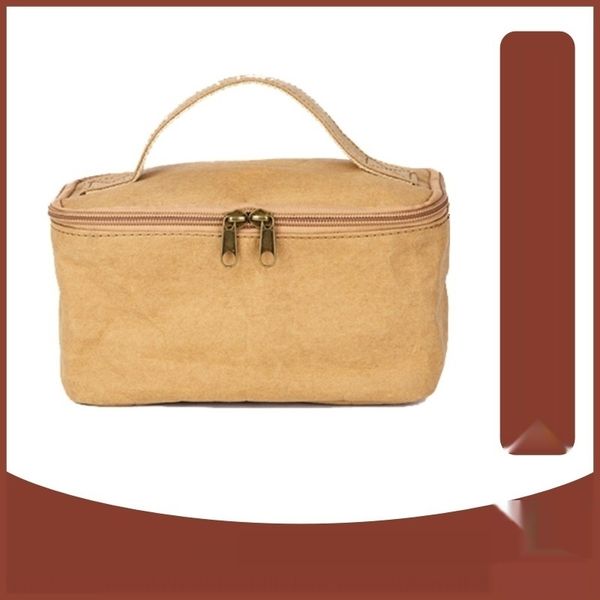 

5sxr9 washed cow skin bag wash waterproof cosmetic travel kraft paper paper storage storage dupont bagportable bag customized 1fgho