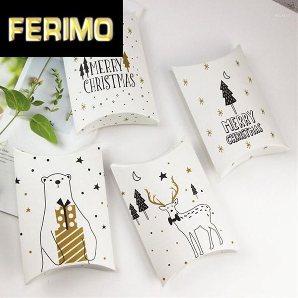 

1 pcs merry christmas candy gift boxes deer xmas tree packaging boxes gift bag 4 colors package bags1