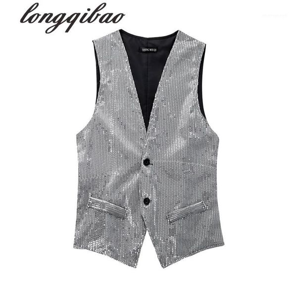 

wholesale- horse riding jazz dance costume pgraphy chorus men and women sequins vest(8 colors optional)1, Black;white