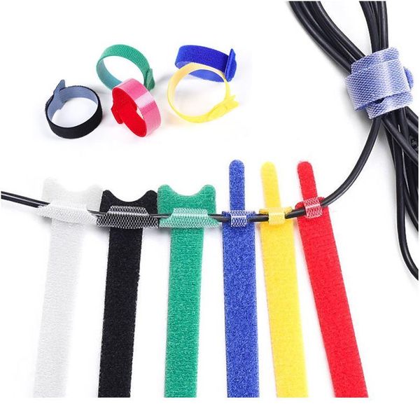 

50pcs reusable black cable cordtidy organiser tool hook and loop cable ties nylon strap hook loop ties multiple colour bbyavj