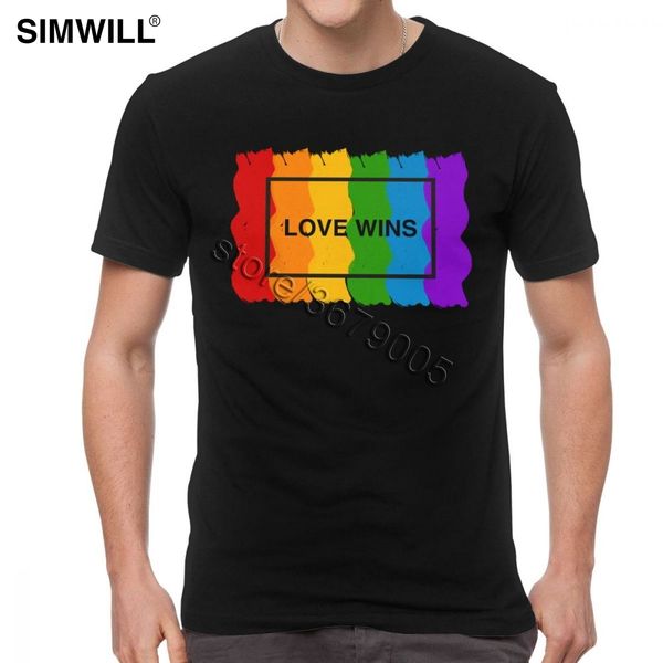 

men's love wins tee unique lgbt t-shirts short sleeve eco print t shirt round neck regular fit fans clothing sport hooded sweatshirt ho