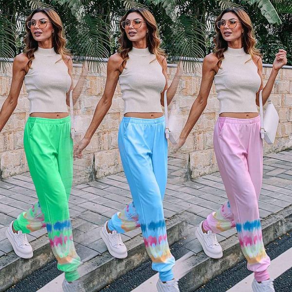 

women's pants & capris woman print tie-dye pink sport wear women 2021 casual drop pantalones aesthetic ropa de invierno mujer #g3, Black;white