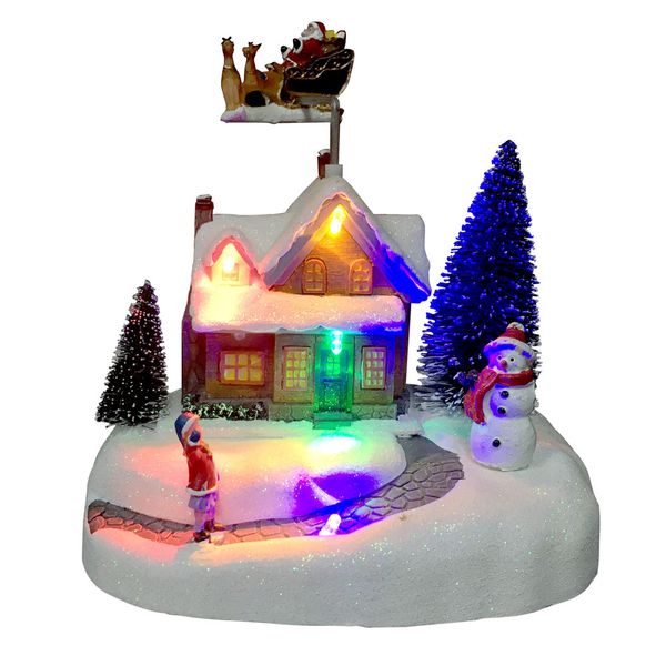 

holiday ornaments 15.2x10.9x16.8cm santa tells story at fireplace with led light, music and movement christmas decoration