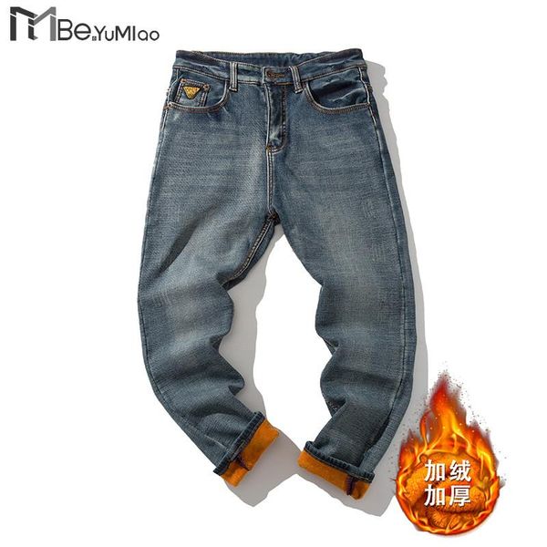 

men's jeans be.yumiao big size man's blue fleece fat gold plus printed japenes karem trousers