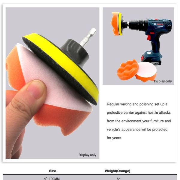 

10pcs/set 4inch 100mm wave buffing sponge pad polishing kit car wax wash polish pad all purpose for car bathroom jllmot