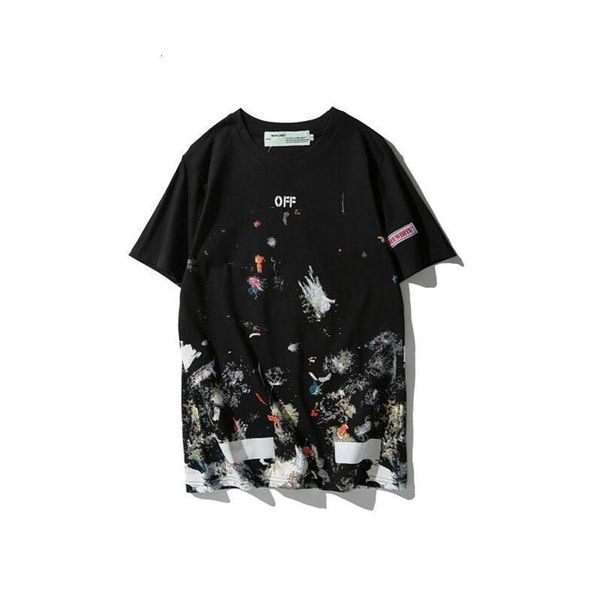 

mens tshirt new summer streetwear fireworks t-shirt brand casual man clothing hip hop ow male tees fashion t shirt men, White;black