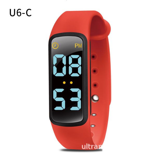 

u6-c three color led display hand waterproof music lantern reminder wristband children's intelligent brace