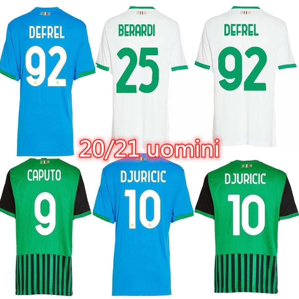 

20/21 sassuolo calcio soccer jerseys 2021 sassuolo home lirola prince soccer shirt matri sernicola away football uniform, Black
