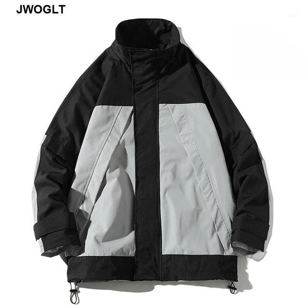 

trend fashion men clothing autumn new zipper jackets casual streetwear harajuku splicing bomber jacket coats 5xl outerwear1, Black;brown