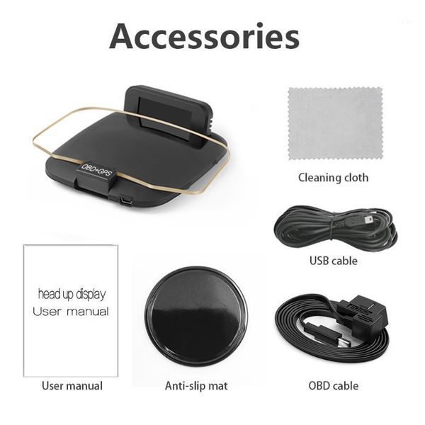 

new hud+obd hd car head up display with gps navigation bluetooth windshield speed projector security alarm1