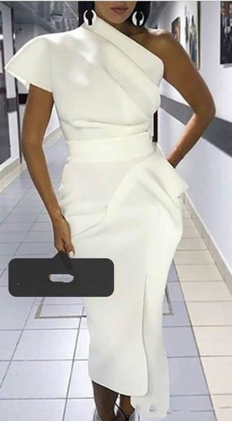 

sexy дешевые african оболочки коктейль платье одно плечо pleats атласные короткие платья выпускного вечера официально платья мантии де soiré, Black