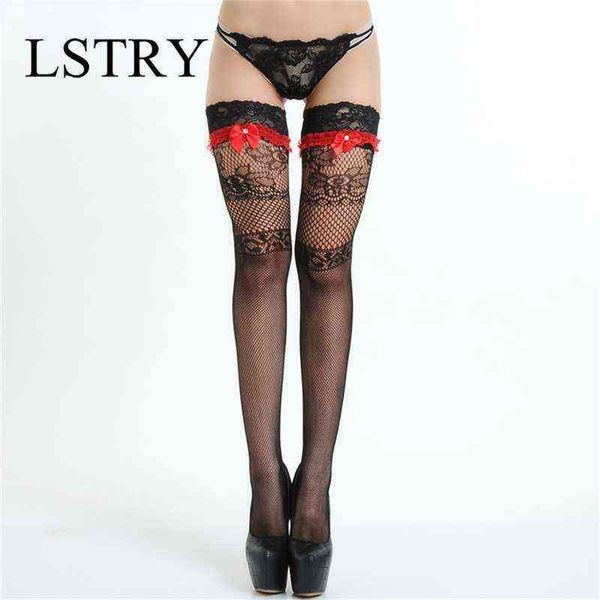

nxy lingerie women' hosiery lace stay up thigh high stockings.ladies hollow lstry mesh nets fishnet stockings pantyhose1217, Red;black