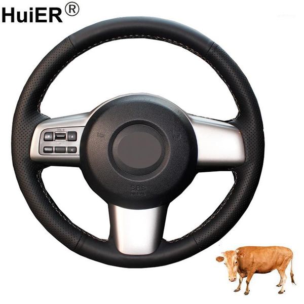 

hand sewing car steering wheel cover wrap cow leather for 2 2 2014 2013 2012 2011 2010 2009 2008 funda volante1