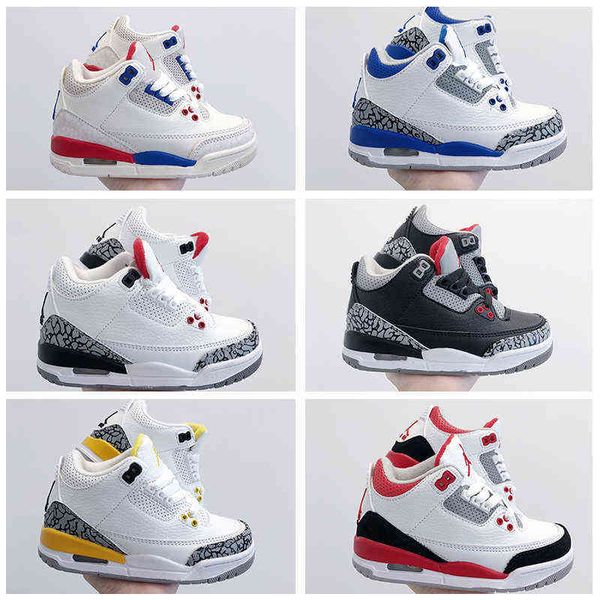 

2022 jumpman 3 basketball shoe kids shoes toddler j3 children's shoes sneaker girls boys sports all-match sneakers, Black