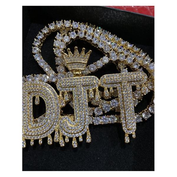 

solid back crow letter necklace custom name necklace gold silver plated iced out full zircon mens wmtbzr hat7890