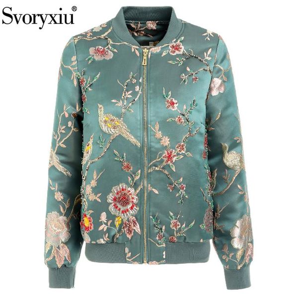 

svoryxiu designer fashion autumn winter jackets outwear women's high end crystal beaded print jacquard vintage short coat 2020, Black;brown