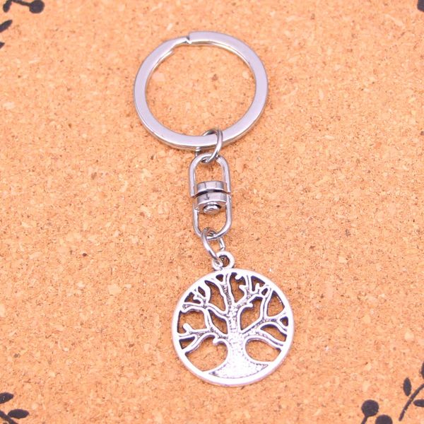 Mode Schlüsselbund 23mm frieden baum Anhänger DIY Schmuck Auto Schlüssel Kette Ring Halter Souvenir Für Geschenk