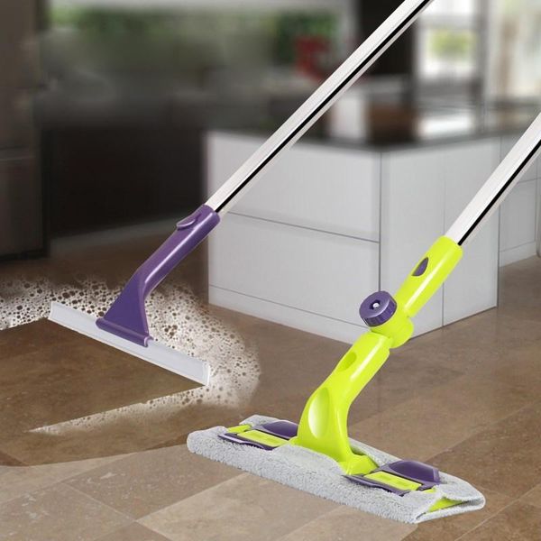 

telescopic mop double sided window cleaner glass cleaning tool squeegee wiper rotating head brush silicone scrubbe home supplies bbyobo