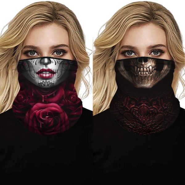

mondkapjes wasbaar print for women men funny skull printing mask dust washable halloween face scarf facemask maske