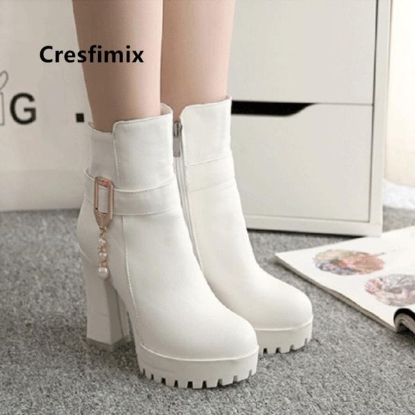 

cresfimix damskie buty женщины cute высокое качество белый плюс размер высокий каблук сапоги женские классический черный удобные сапоги b604, Black