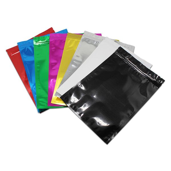 

50pcs 18x26cm 9 glossy colors aluminum foil zip lock grocery storage packaging bag mylar gifts food retails zipper packing bags h bbyzui
