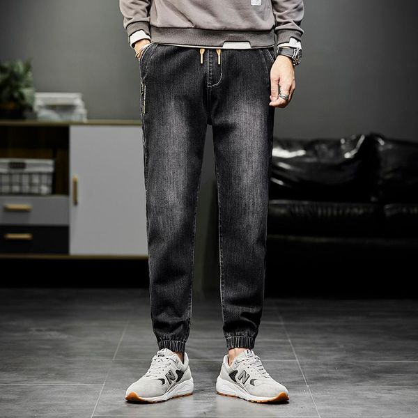 

men's jeans pants 2021 spring harlan loose straight korean style trend fashion quality, Blue